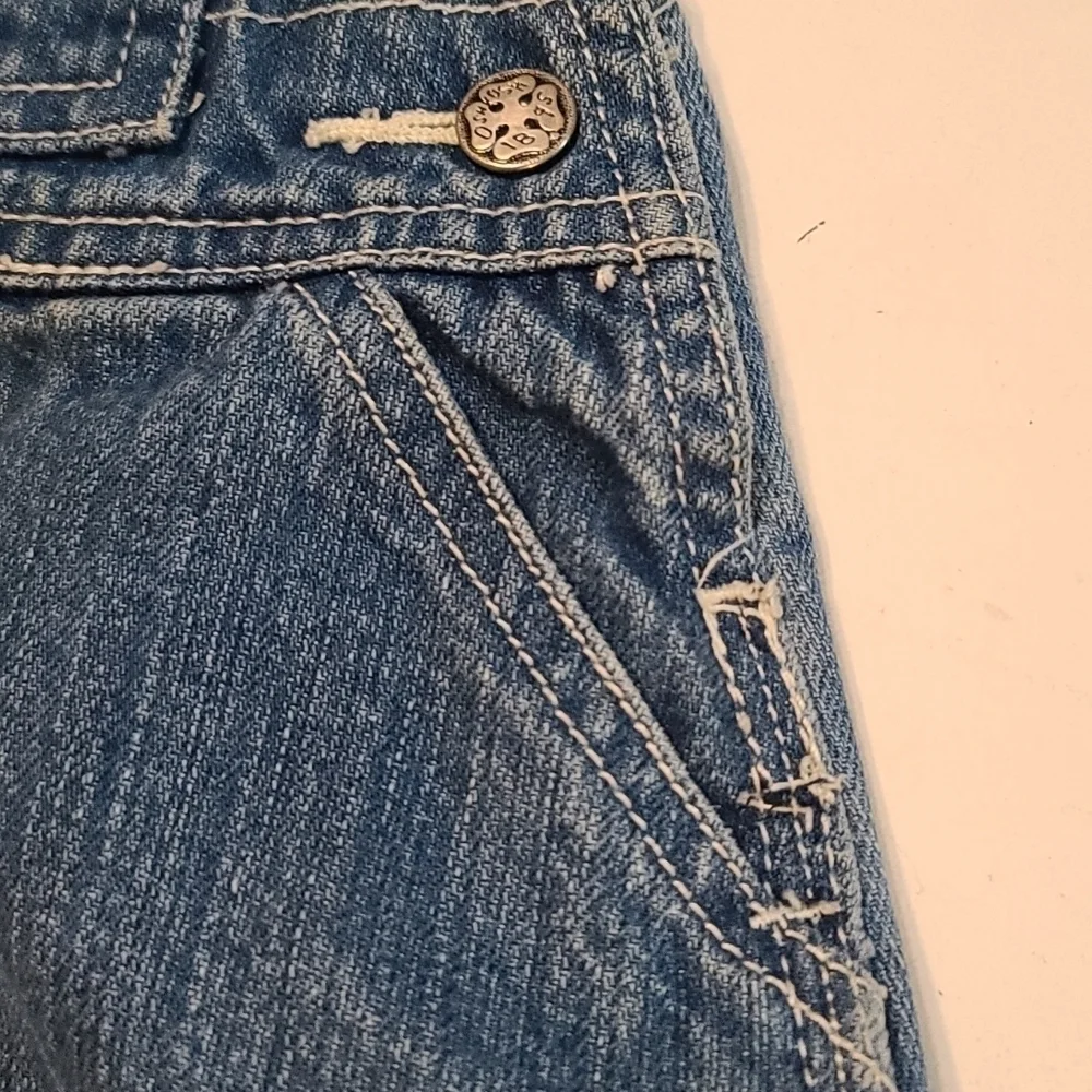 OshKosh Toddler Girl's Denim Overall Dress Pockets Size‎ 24 months EUC